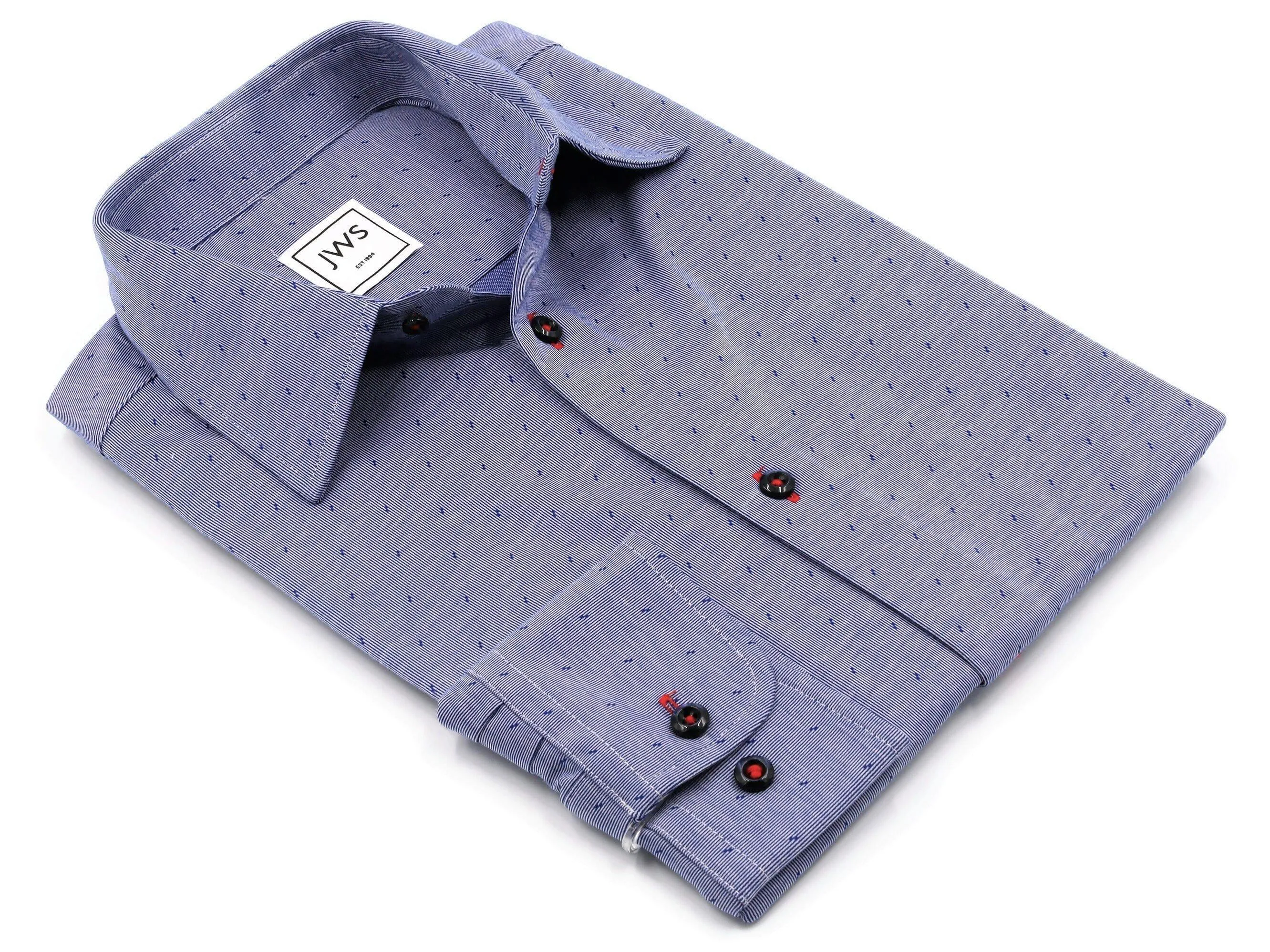 The Athleshirt - Cotton Knit Navy Sttripe with Dots