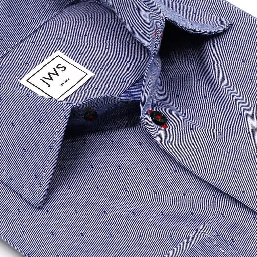 The Athleshirt - Cotton Knit Navy Sttripe with Dots