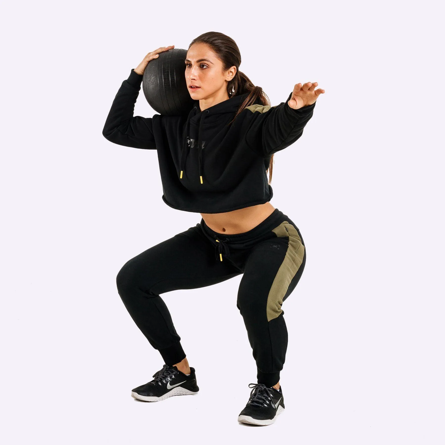 The WOD Life - Women's Wanderer Cuffed Jogger Pants - BLACK/KHAKI