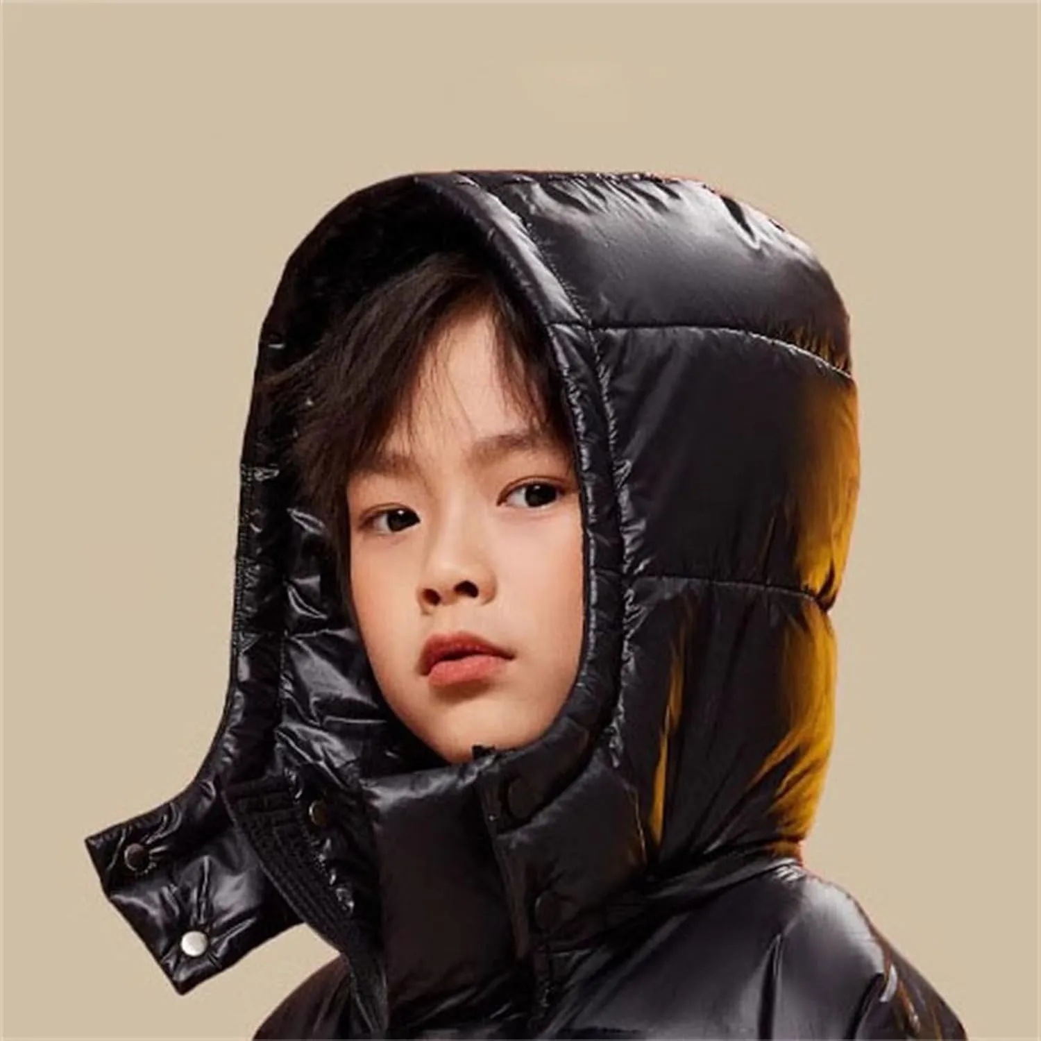 ToddlBy Boys Girls Long Puffer Down Jacket Kids Hooded Down Winter Coat Thick Warm Coat Parka Padded Jacket