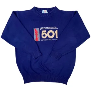 Vintage 90s Blue Embroidered Levi’s Knitted Jumper M