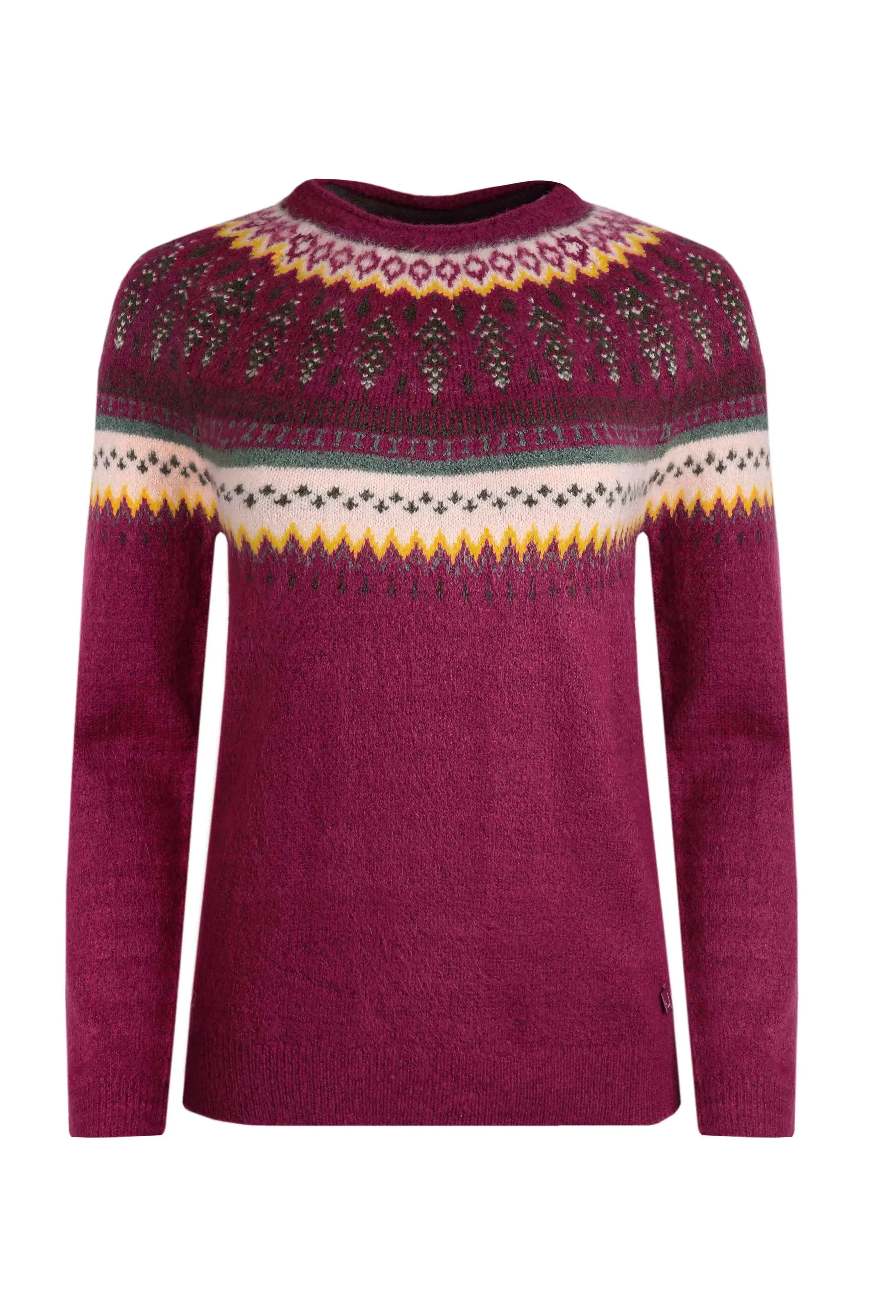 Weird Fish 14 Boysenberry Eco Lowell Fair Isle Jumper