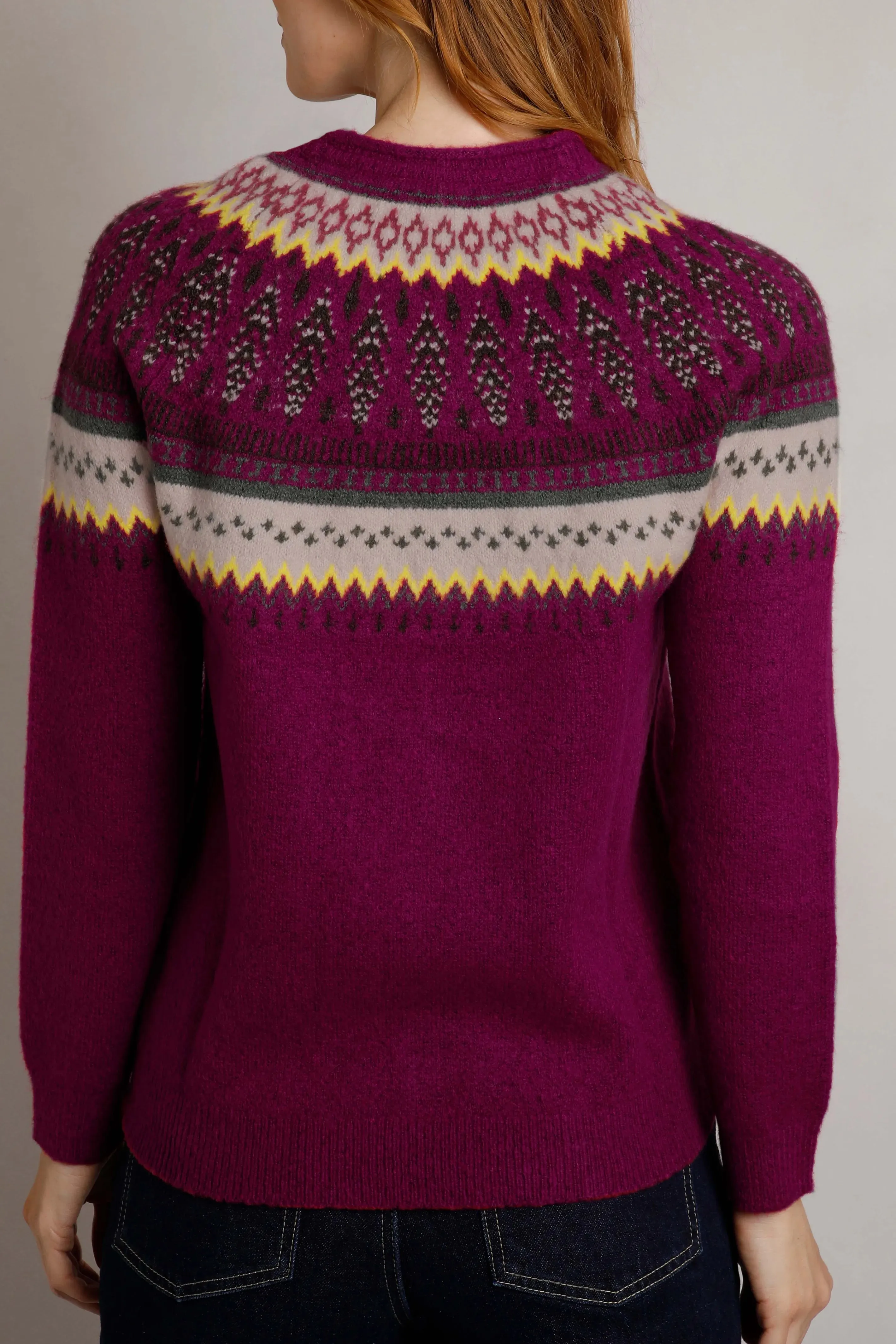 Weird Fish 14 Boysenberry Eco Lowell Fair Isle Jumper