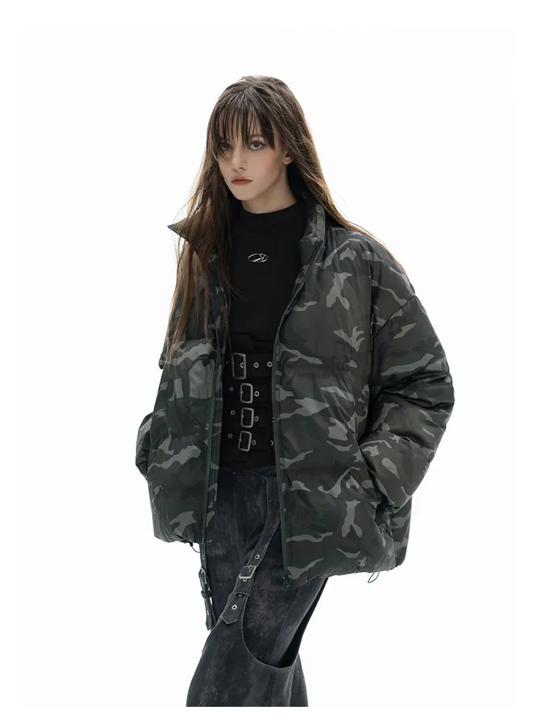 White Duck Down Camouflage Down Jacket