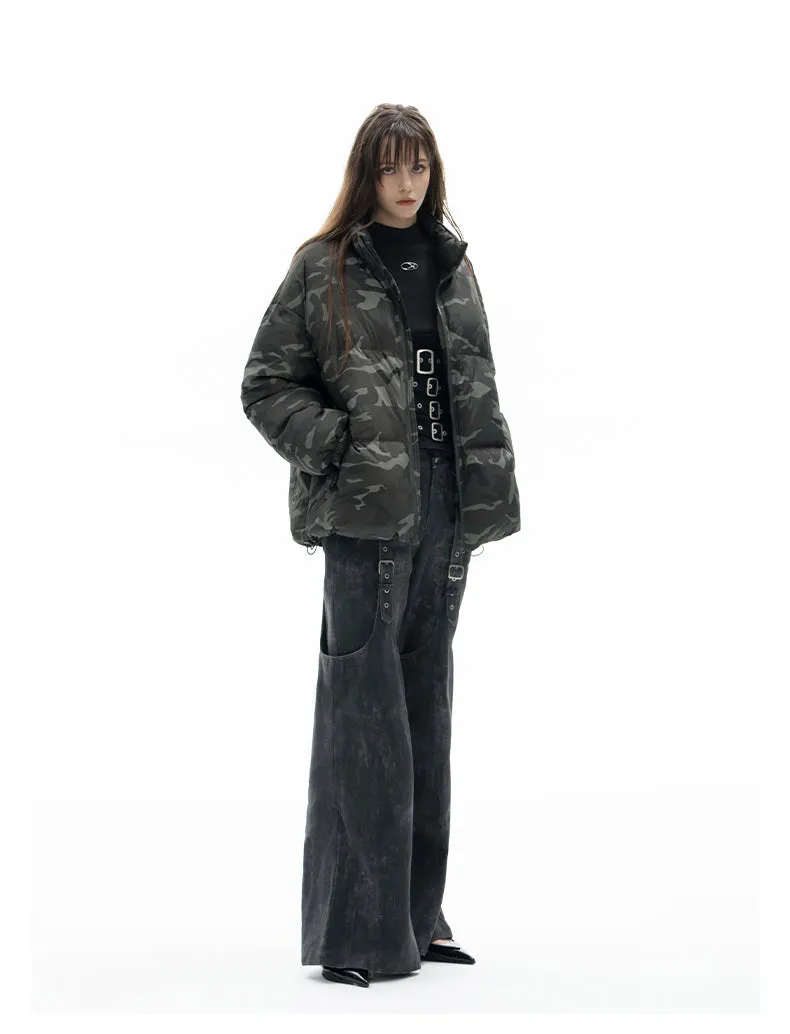 White Duck Down Camouflage Down Jacket