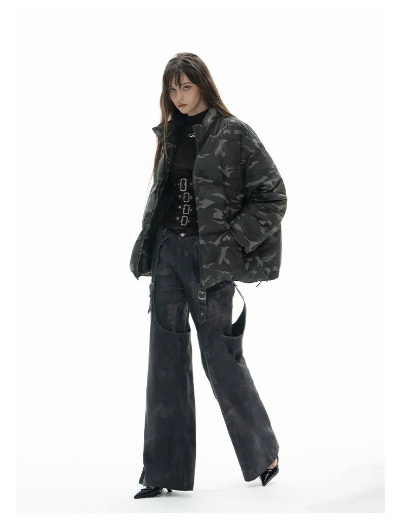 White Duck Down Camouflage Down Jacket