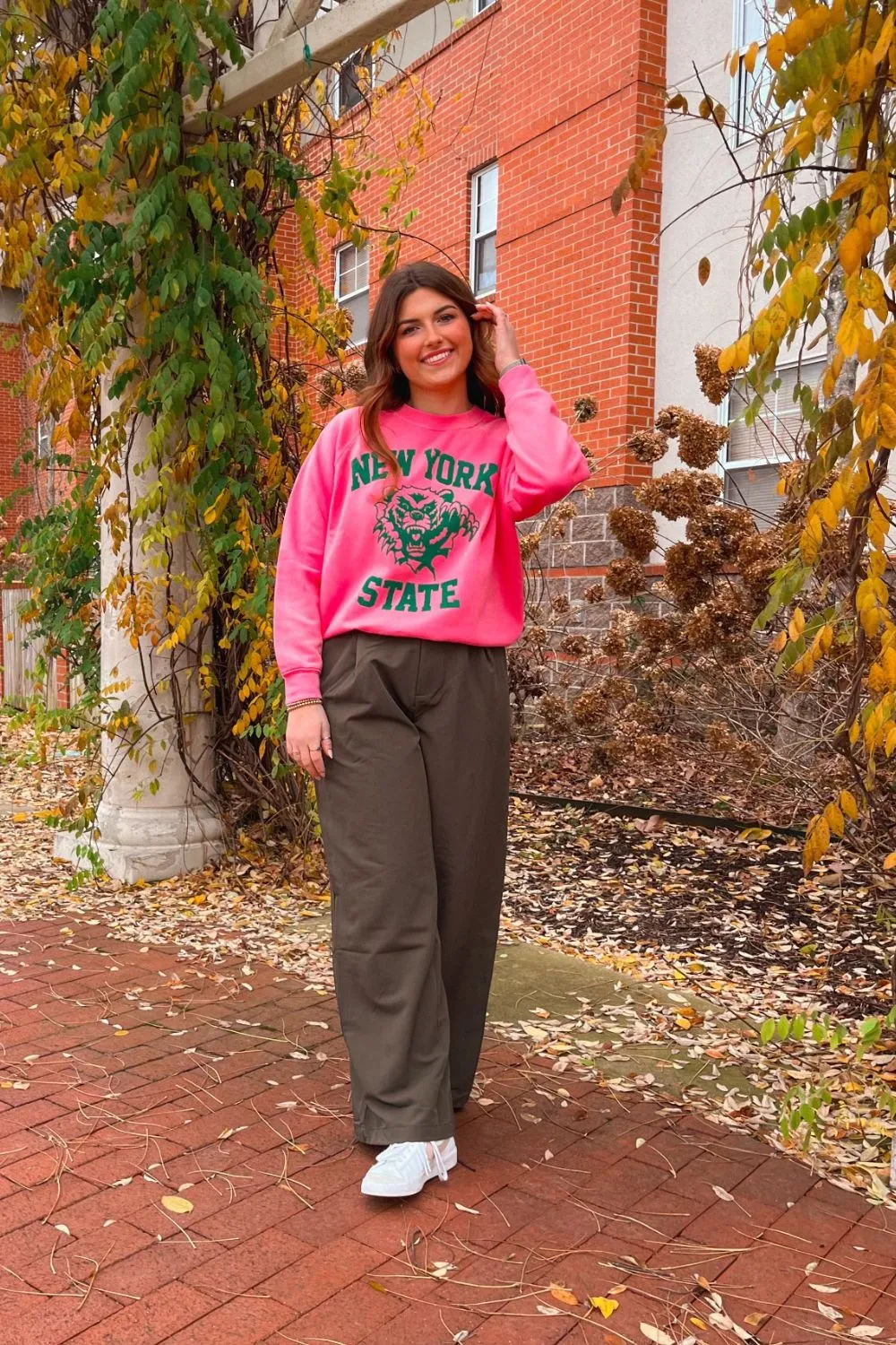 Women's Pleated Wide Leg Pants | Dark Green